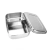 Refrigerator rectangular metal 304 bento food container , custom logo 1/2/3 compartment stainless steel lunch bento box