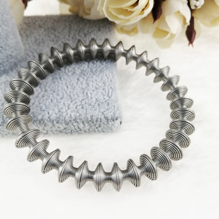 

March Expo 2021 Amoryubo luxury jewelry stainless steel springs bracelet kids bangles for gift by manufacturers, Gray