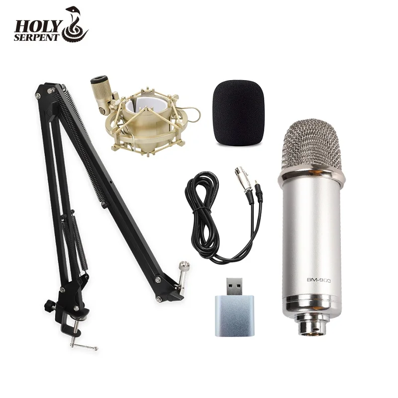 
High Sensitivity BM900 Podcast Studio Recording Electret Condenser Microphone On Live Professional Set Microfoon 