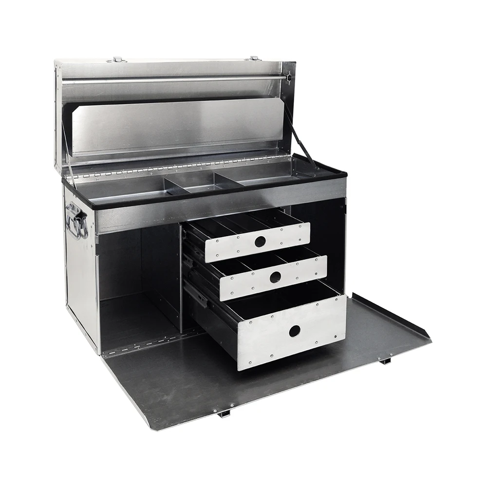 Aluminum Dog Grooming Tack Box With Drawers / Dog Show Grooming Tack