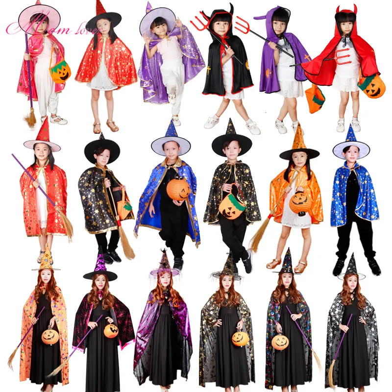 

children cape kids super hero costumes kids halloween costumes Cloak hat pumpkin bag