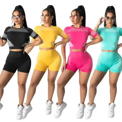

Women's clothing 2021 new womens two piece summer set two piece biker short set