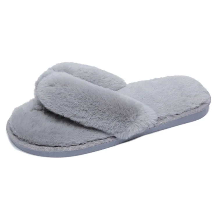 

wholesale women flip flops Faux fur home indoor bedroom fluffy slippers winter manufacturer, Customized color