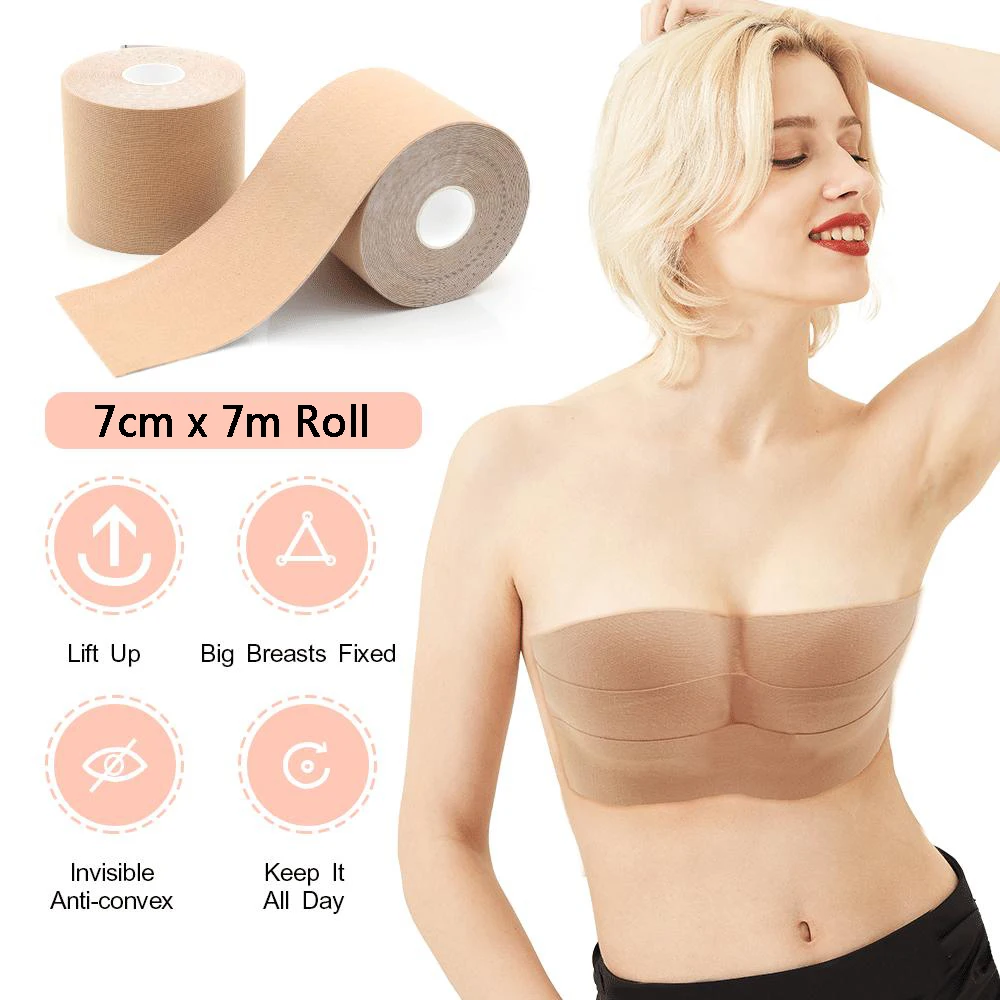 

Adhesive Boob Bra Lift Push Up Shaper Tape for Large Big Size A to DD E Cup