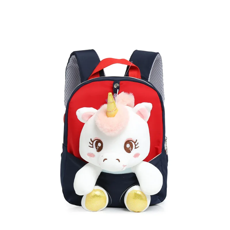 

New students cute cartoon unicorn backpack children kindergarten cartoon plush doll school bag