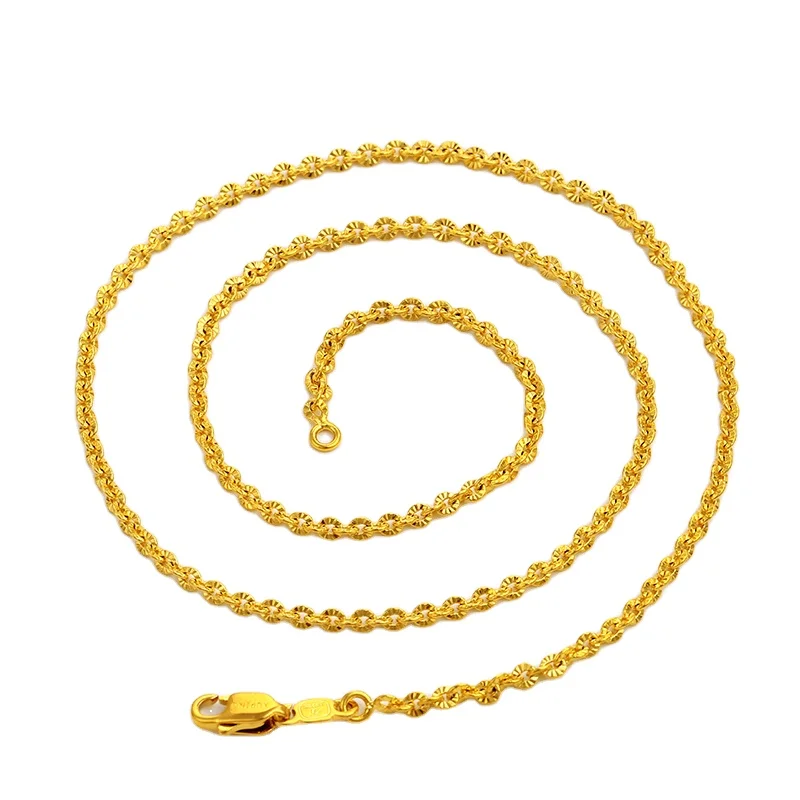 

xuping fashion jewelry gold plated brass women's thin chains necklaces