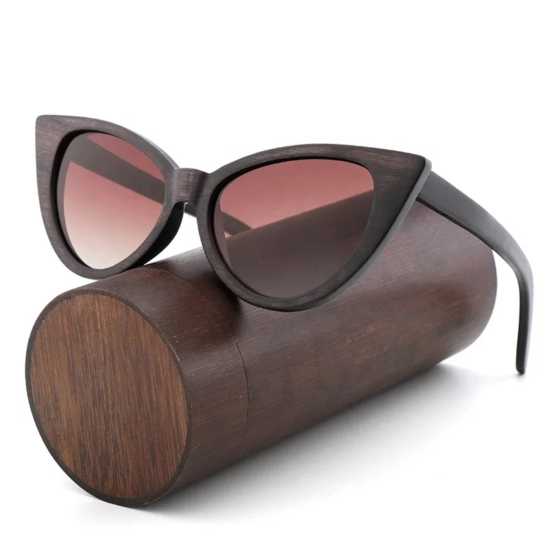 

Top popular fashion cat eye women wooden bamboo sunglasses, Picture colors