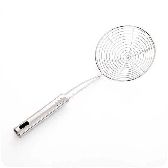 

Home Kitchen Foldable Chef Strain Frying Spoon Utensils Tool Long Handle Stainless Steel Strainer Colander MZL