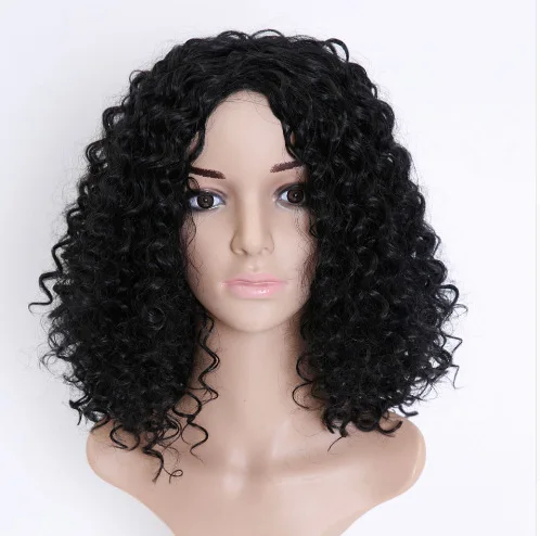 

Female Short Curly Hair Wig Africa Small Curly Hair synthetic wigs for black women