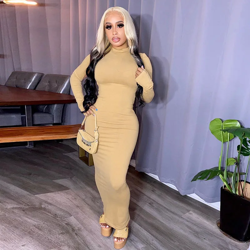 

dropshipping hot selling long sleeve sexy cut out bodycon dress 2021 solid color women backless nightclub sexy dresses bodycon, Colors bodycon sexy bodycon midi dress