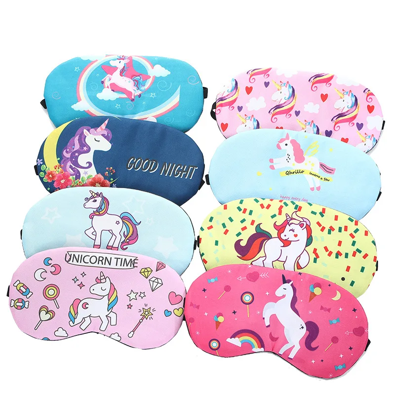 

New gift eye cover cartoon horse printing night sleeping eye blindfold with logo, Many color