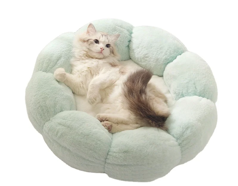 

Cute Cozy Flower Shape Pet Supplies Dog Bed Print Round Cat Nest Dog Pet Products Pet sofa Bed, 4 colors