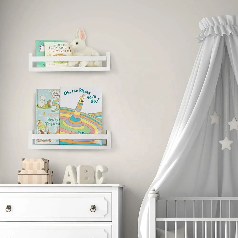 floating shelves baby room