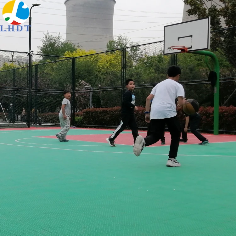 

China Anti Slip Indoor Outdoor Interlocking PP Sport Basketball Volleyball Floor Suspended Multi Purpose PP Plastic Sport Court