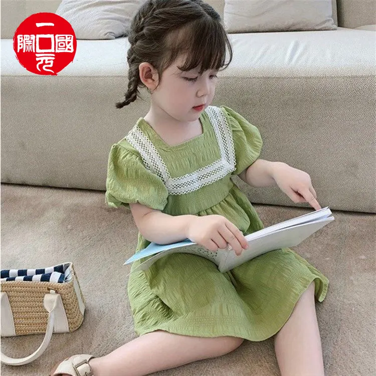 

Girls dress summer 2021 new style puff sleeve dress
