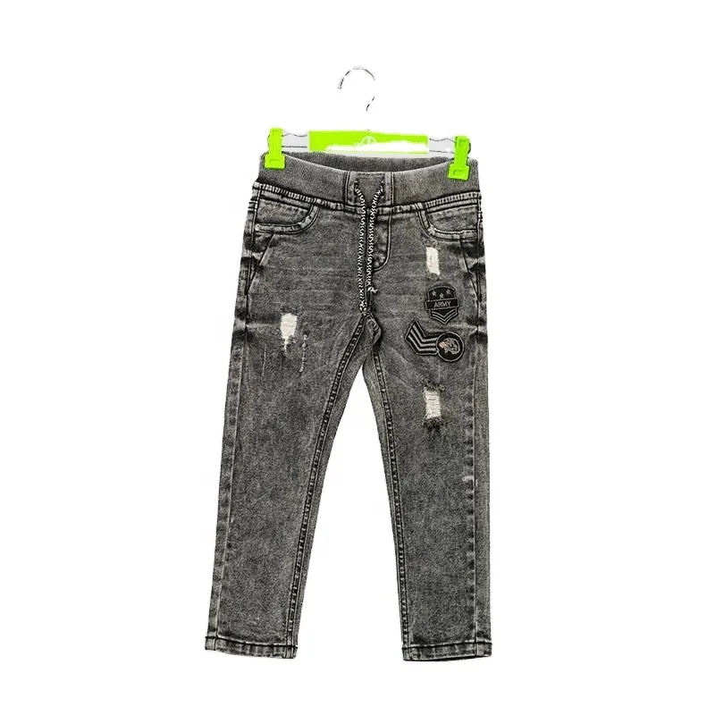
OEM services custom jean manufacturer gray kids new style boys pants denim jeans 