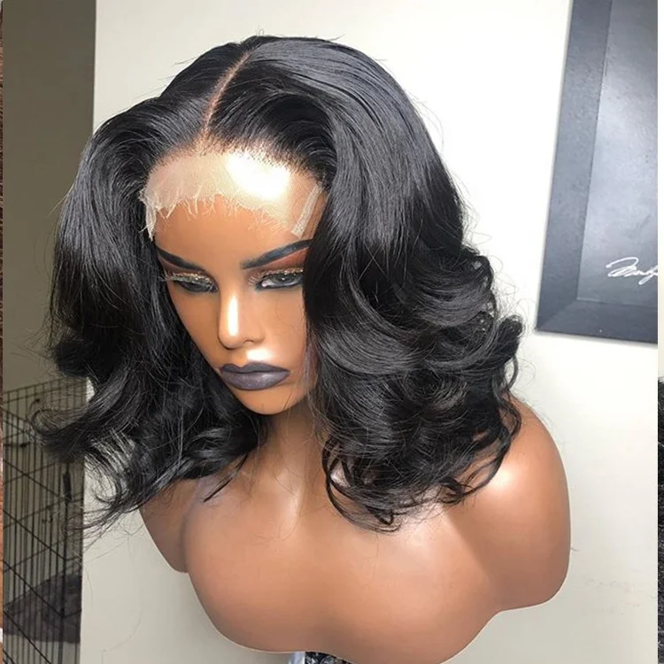 

Drop Shipping 100 Human Full Lace Virgin Hair Body Wave Wig 14 Inch For Black Women