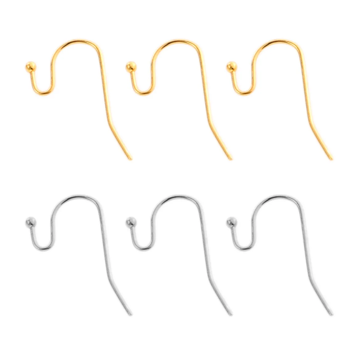 

Hobbyworker Hypoallergenic Ear Wires Fish Hooks for Jewelry Making Jewelry Findings Parts, Golden,steel color