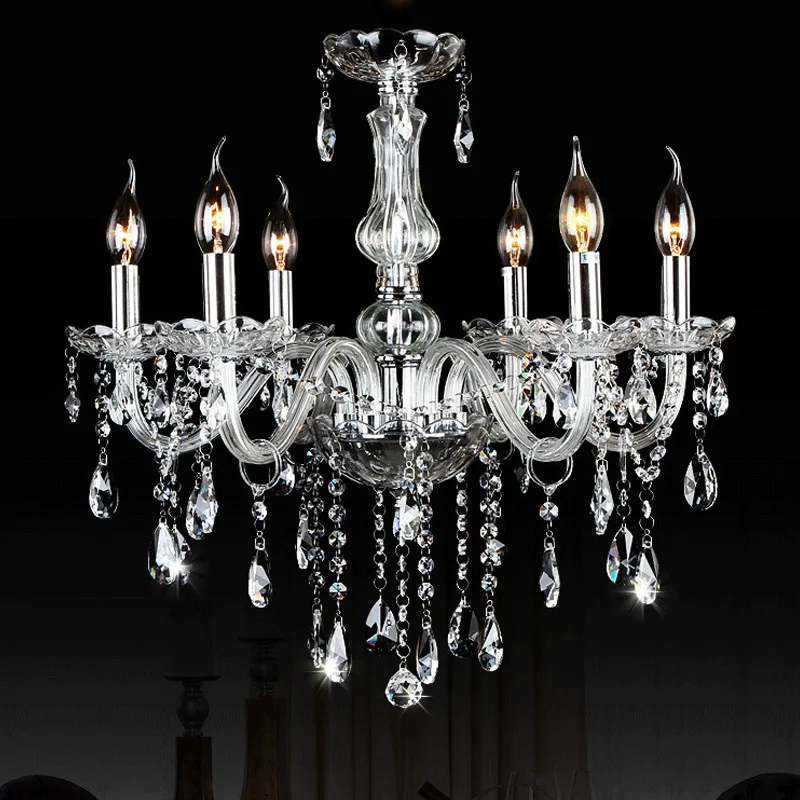 Cheap crystal chandelier living room lamp luxury atmosphere dining room pendant lamps bedroom glass candle lamp manufacturer