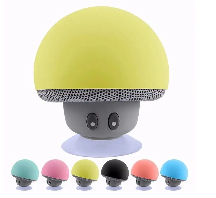 

Factory Supply Blue tooth Portable Mushroom Cute Silicone Suction Cup Mini Wireless Speaker, Blue/red/black/green/pink/yellow