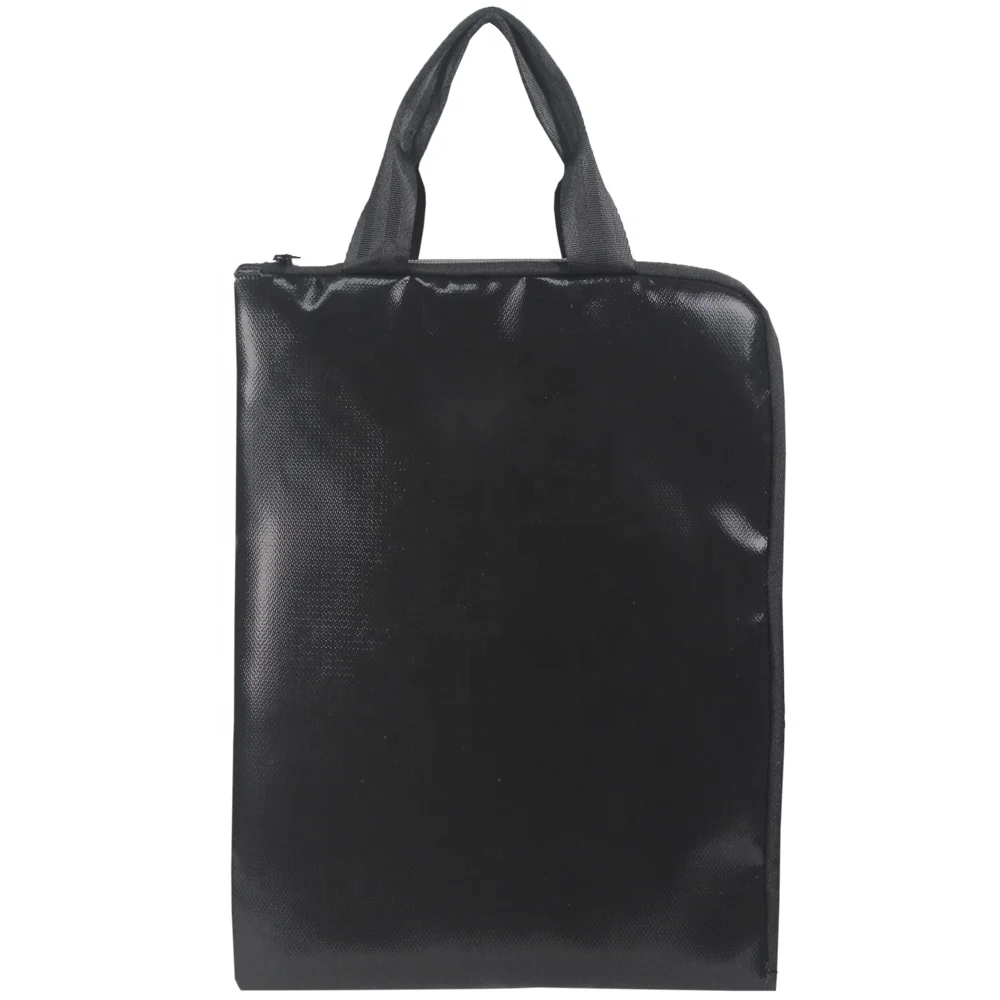 

Silicone coated fireproof safe bag heavy duty large waterproof and fireproof security document bag for laptop, Black