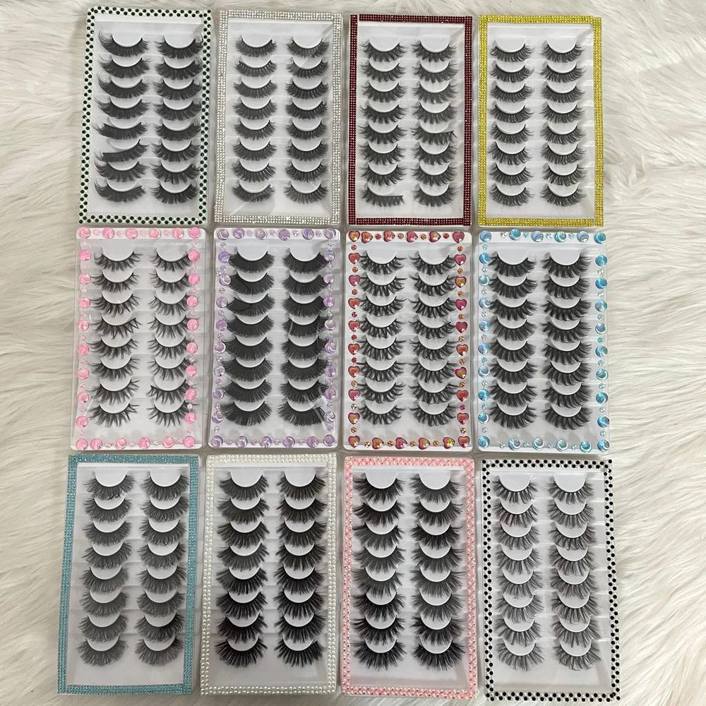 

faux mink eyelashes 18mm 100% handmade wispy lash wholesale eyelashes vendor, Black