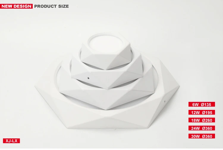 Surface mounted rhombus panel lighting 6w 12w 18w 24w 30w diamond led panel light