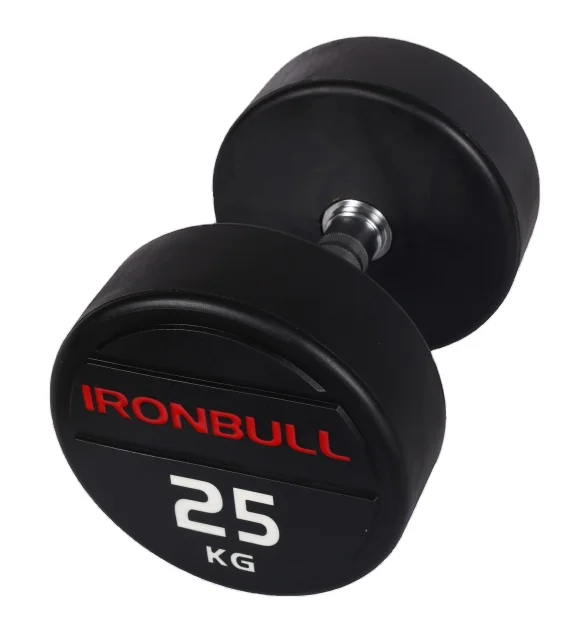 

Iron Bull wholesale rubber coated dumbbell, Black+colorful logo