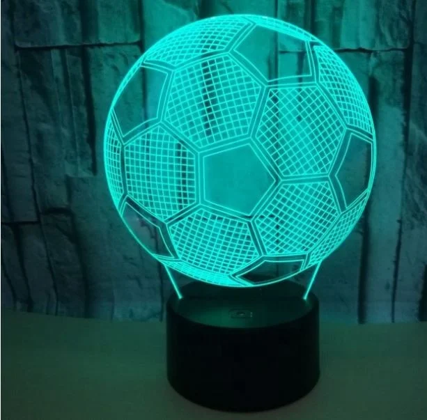 Football 3D Illusion LED Soccer USB Lamp Night Light 7 color changing