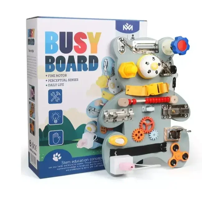 

New Design Montessori Diy Handmade Busy Board Toy Earlier Safety Educational Toy For Child High Quality Wooden Toy For Kids