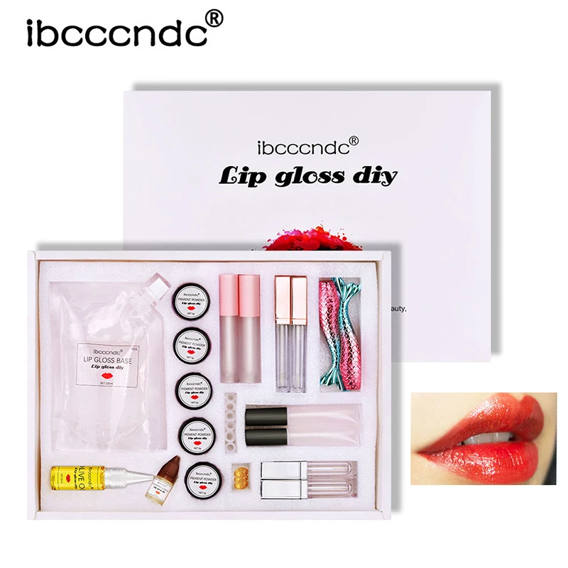 

DIY Lip Gloss Material Moisturizing Lipgloss Base Gel Pigment Powder Olive Oil Flavor Handmade Makeup Kit