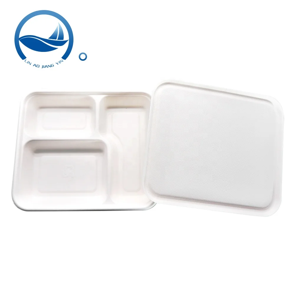 

Disposable Bagasse Bulk Takeout Containers Food Boxes to Go for Parties, Natural wood