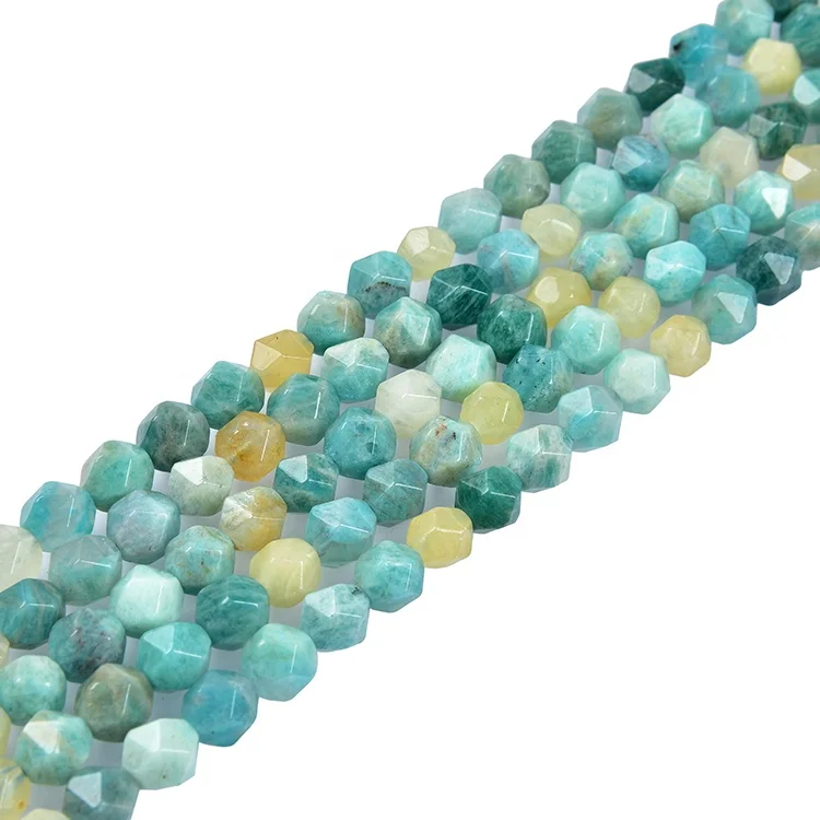 

High Quality Natural Amazonite Beads African Amazonite Big Faceted Loose Gemstones, 100% natural color