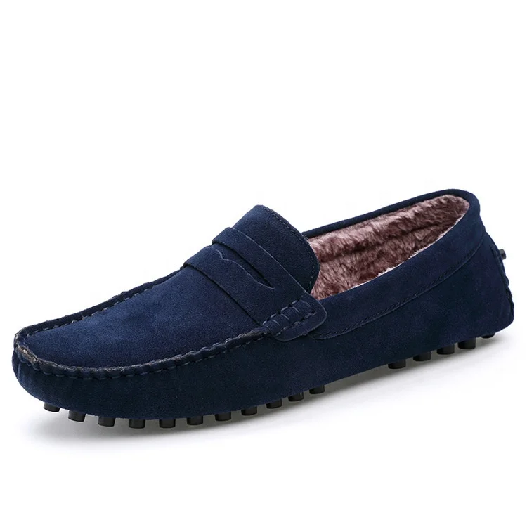 

Wholesale mens fashion winter house luxury real leather fur moccasins casual shoes indoor slippers, As picture and also can make as your request