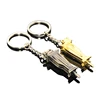 3D Mini Pile Hammer Shaped Metal Keyring Gold Bronze Plated Color Key Holder Zinc Alloy Pile Driver Keychain