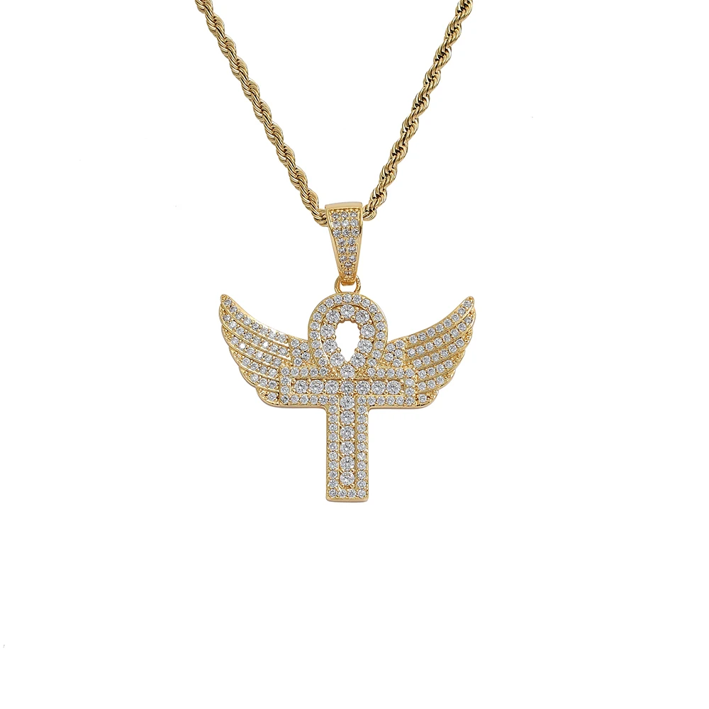 CN327  Brass Prong Setting Zircon Pendants Iced Out Hip Hop CZ Necklace Bling Bling Jewelry