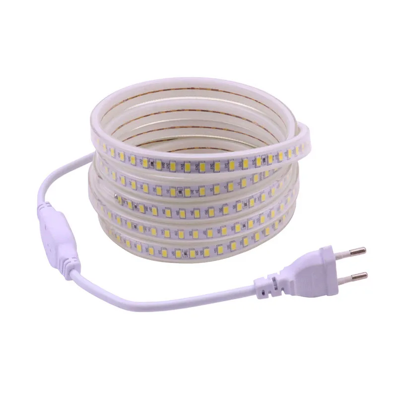 

9W/m 5 / 10 / 15 / 20 / 30 Meter 220 Volt LED Flex Strip Light Tape 1m Cuttable No Power Adapter for Indoor & Outdoor Use