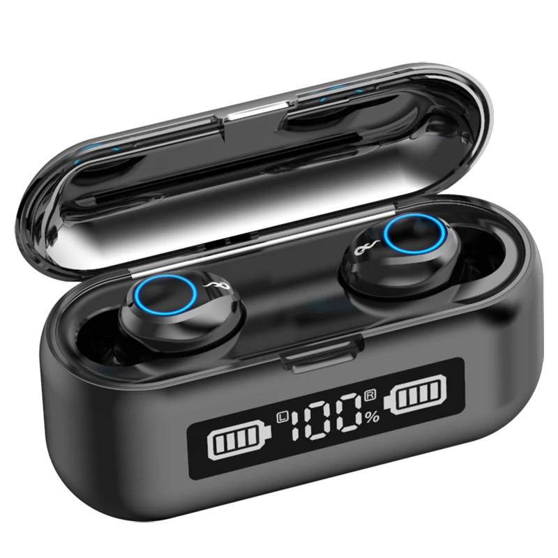 

2021 wireless earphone F9-45 boat ear buds with microphone and powerbank ear pods buds