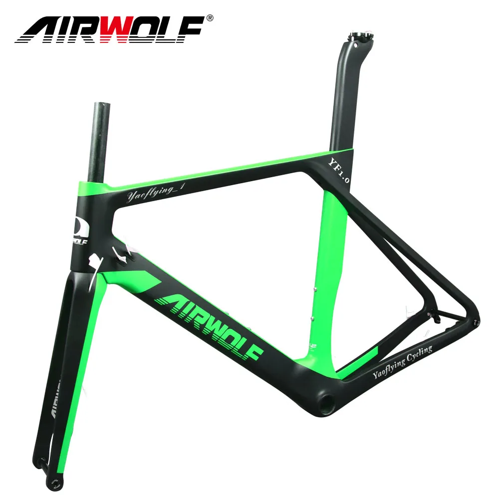 

Airwolf carbon frame T1000 with max tire 700*32C carbon frame road bike disc