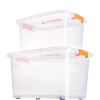 

Homeware Large Really Useful Heavy Duty Clear Plastic Transparent Storage Box Stackable Container with Locking Clip Lid & Wheels