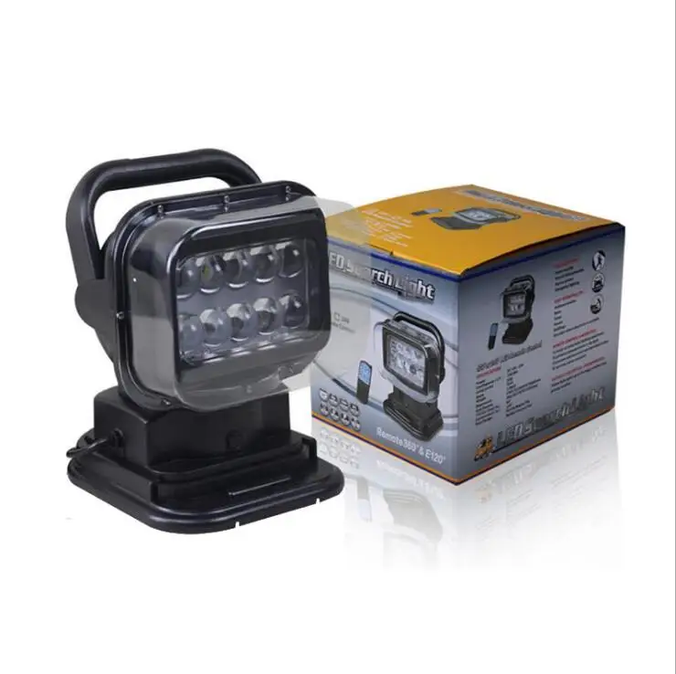 

Outdoor Working Light Marine Search Light Vehicle Remote Control 50W LED Searchlight, Black white