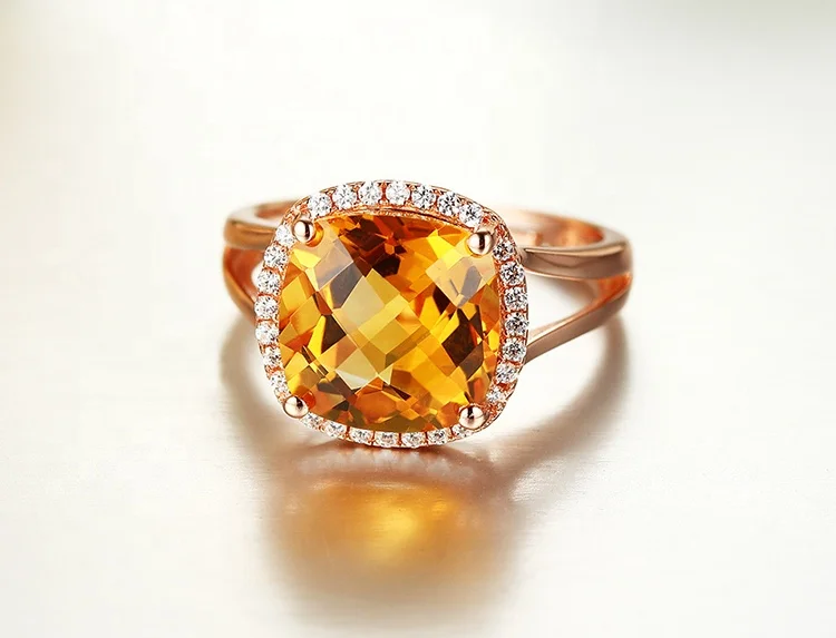 Yellow topaz gold wedding rings with diamond for men