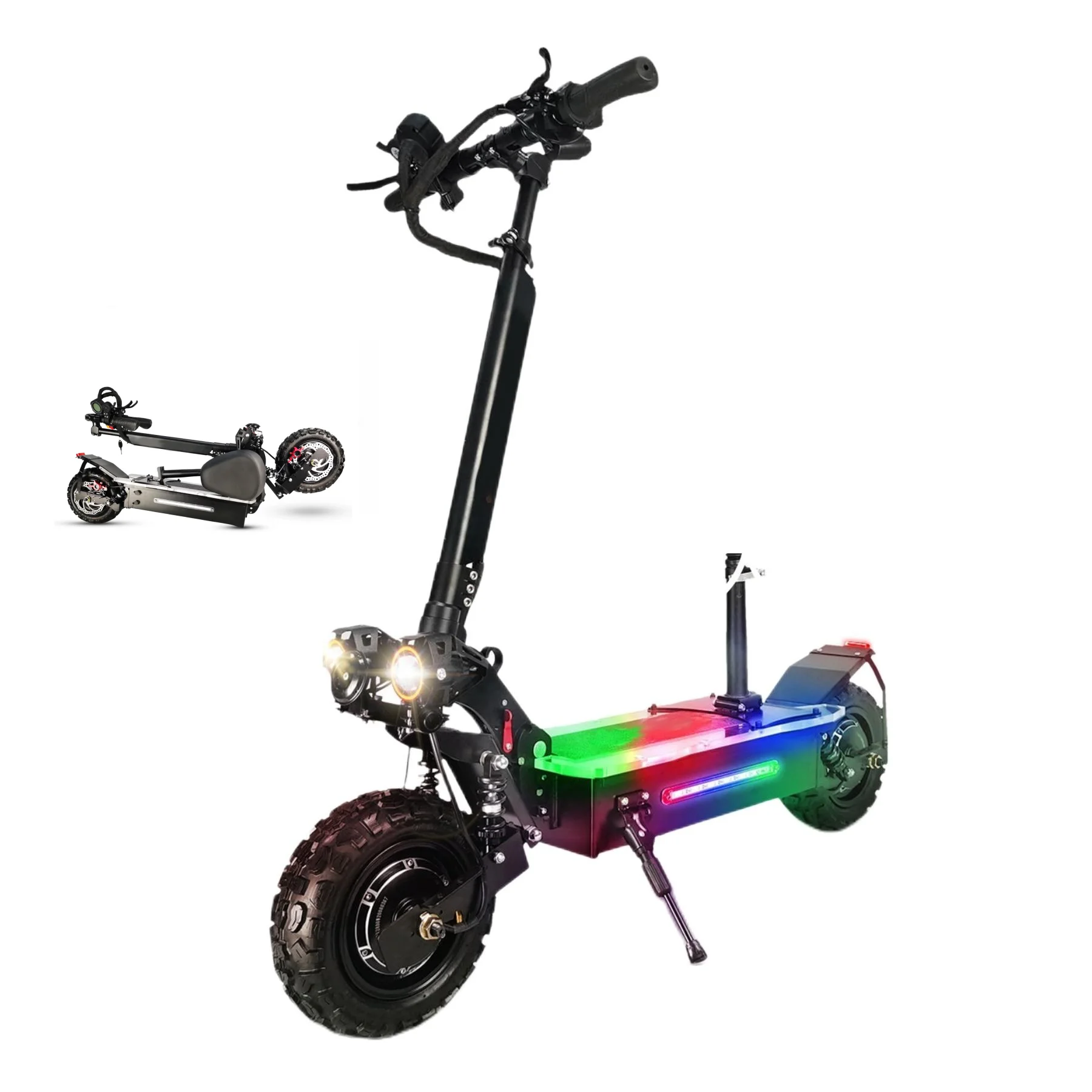 

60v 5600w dual motor e scooter 11inch offroad tire waterproof powerful adult electric scooter with seat e scooter in USA warehos