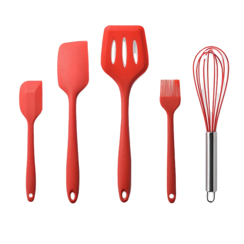

Amazon Hot Sale Kitchen Accessories 5pcs Silicone Kitchen Cooking Utensils