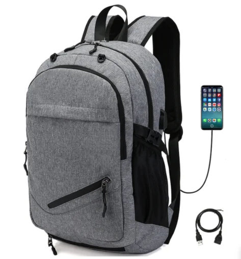 

outdoor sports travel canvas duffle bag backpack nylon outdoor travel usb charging backpack, 2 colors or customized