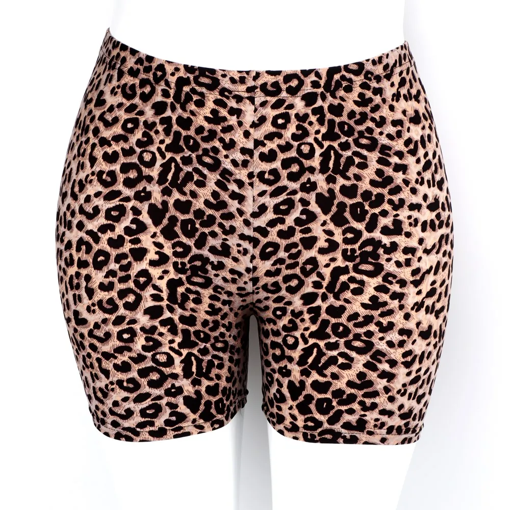 

Wholesale Women Casual Summer Legging GYM USA Plus Size Spandex Polyester Stretch Buttery Soft Sexy Leopards Biker Shorts Tights, Custom color