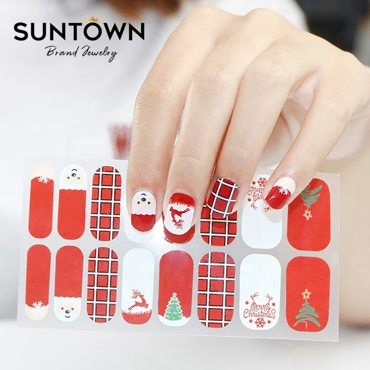 

2021 Christmas Nail Foil Woman Nails Stikers Press on Designs Art Snowflakes Stickers Accessories with Packages Ongle De Main