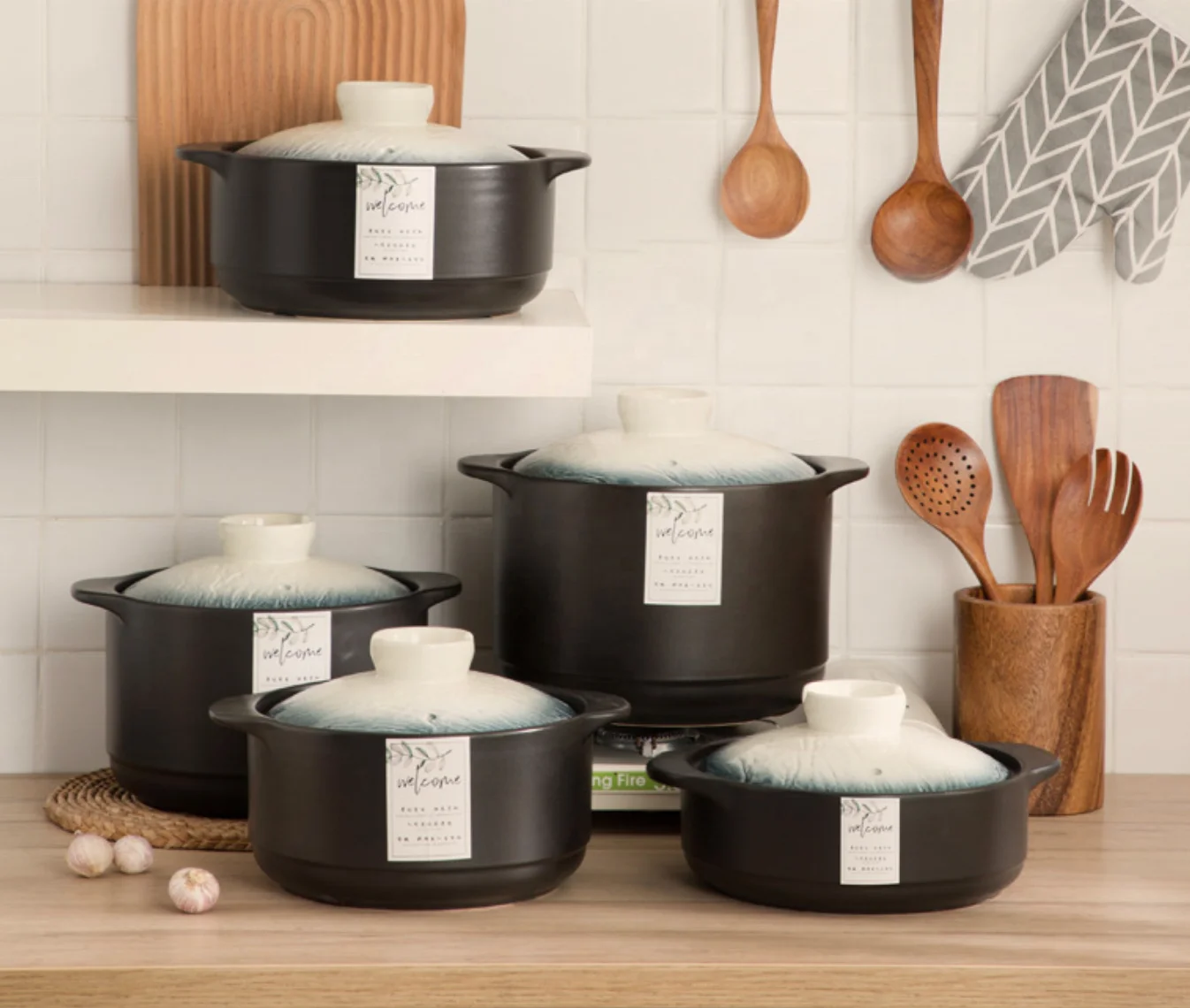 

high temperature ceramic soup pots Ceramic cookware insulated food warmer casserole hot pot ceramic pots, Blue / green