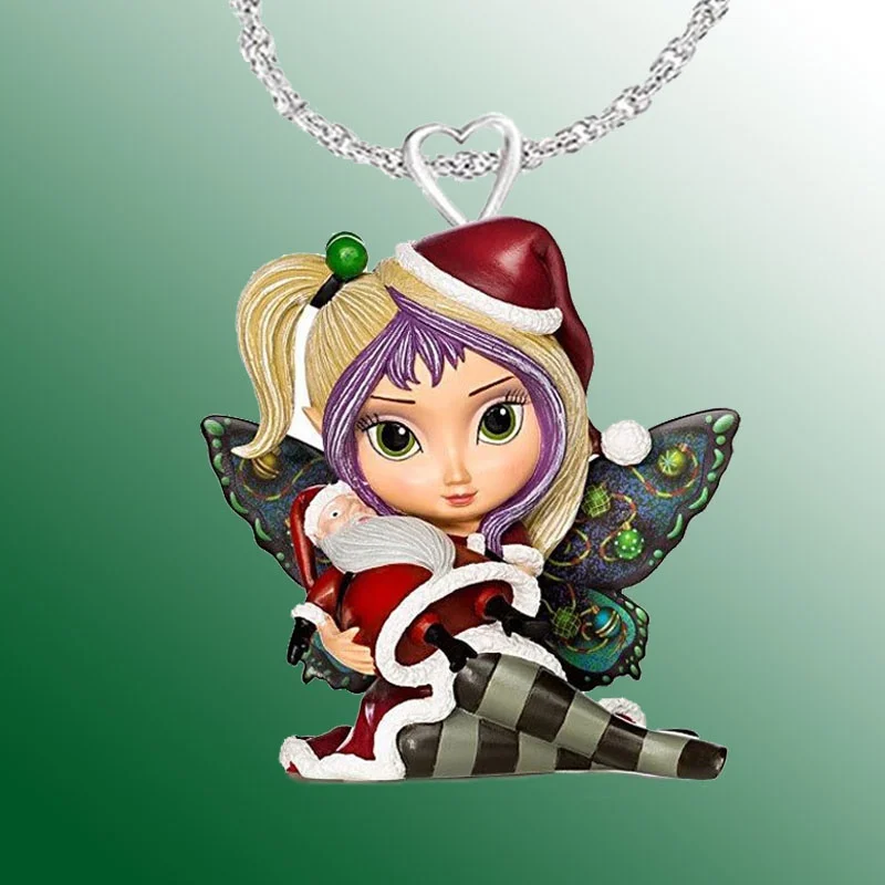 

Christmas Necklace Cute Angel Pendant Necklace Children's Favorite Ornament
