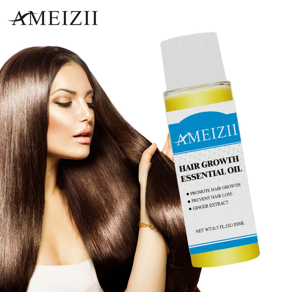 

Ameizii Hair Growth Oil Private Label Ginger Extract Hair Growth Serum Natural Hair Fall Treatment Oil Hydrating Shampoo 20ML